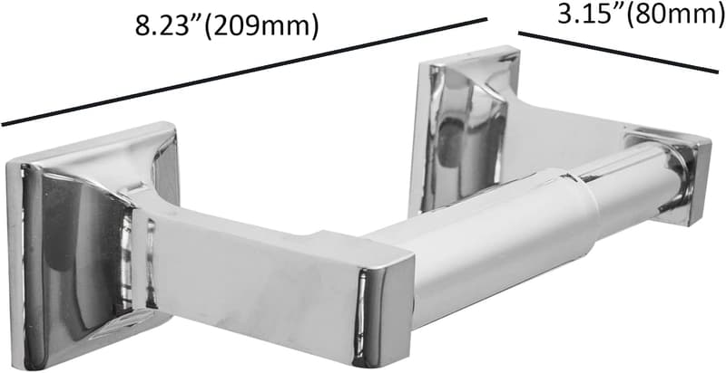 Chrome Toilet Paper Holder - Double Post, Heavy Duty Metal