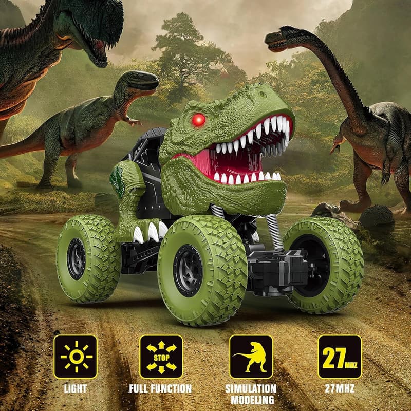 All-Terrain Remote Control Dinosaur Truck for Kids Ages 3-12