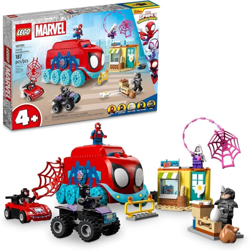 LEGO Marvel Team Spidey Mobile HQ Building Set with Minifigures