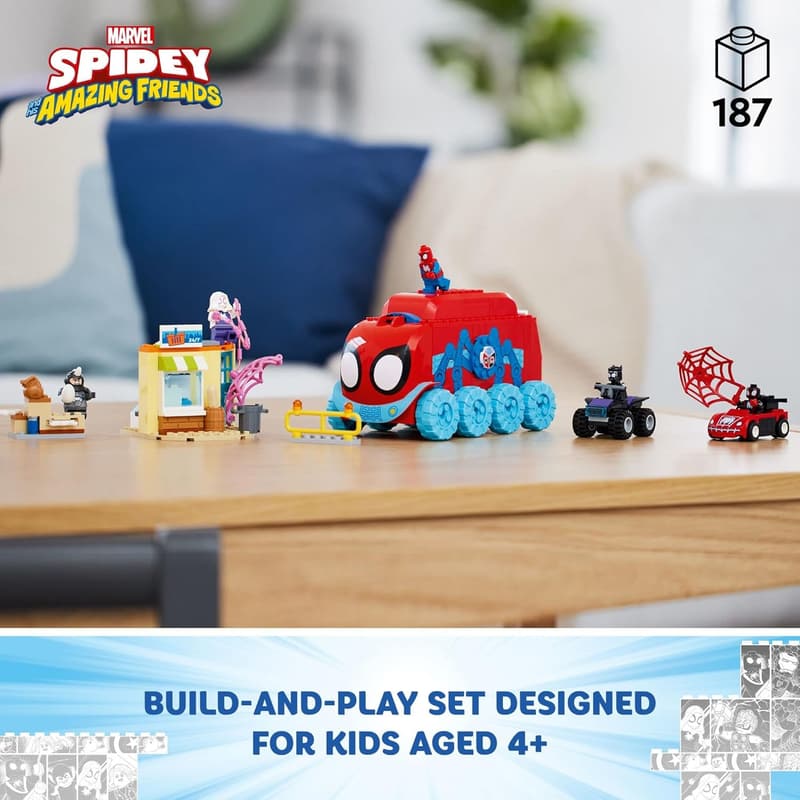 LEGO Marvel Team Spidey Mobile HQ Building Set with Minifigures