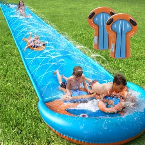 Extra Long 31.5FT Slip Water Slide with 2 Inflatable Bodyboards