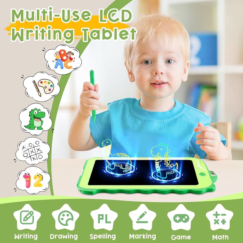 Kids' LCD Doodle Pad with Dinosaur Design, 8.5 Inch