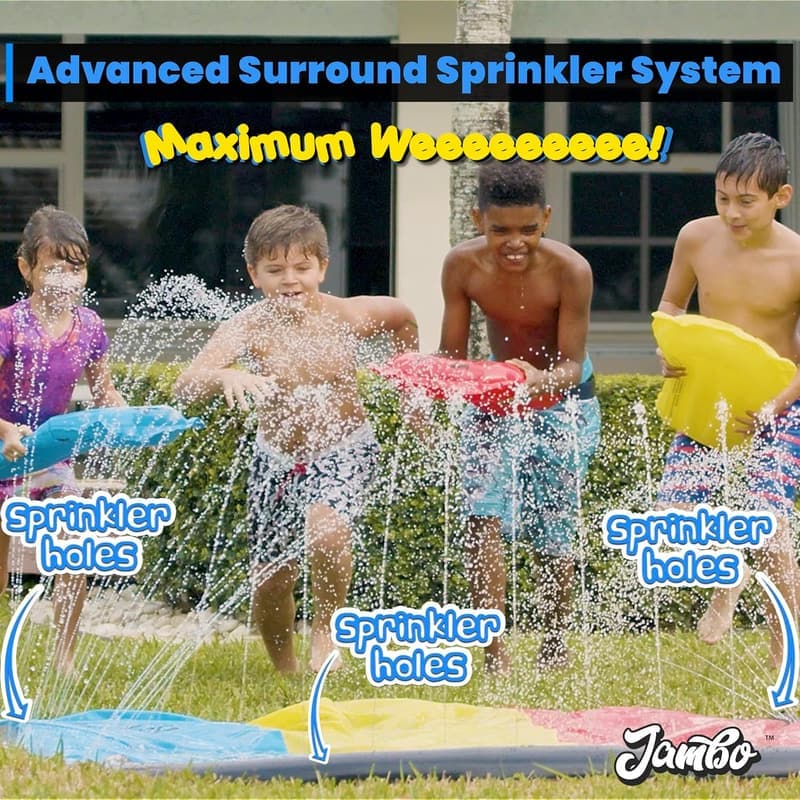 Premium 25ft Splash Slide with 3 Bodyboards & 3-Way Sprinkler