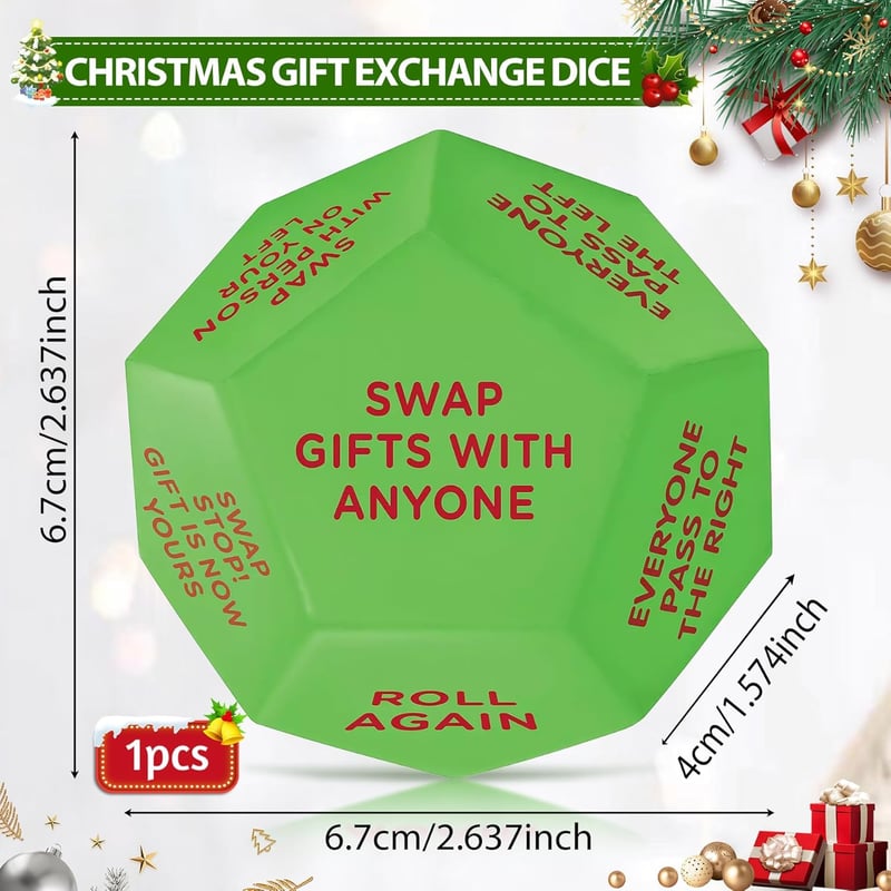 Holiday Gift Exchange Dice - 12-Sided Party Game