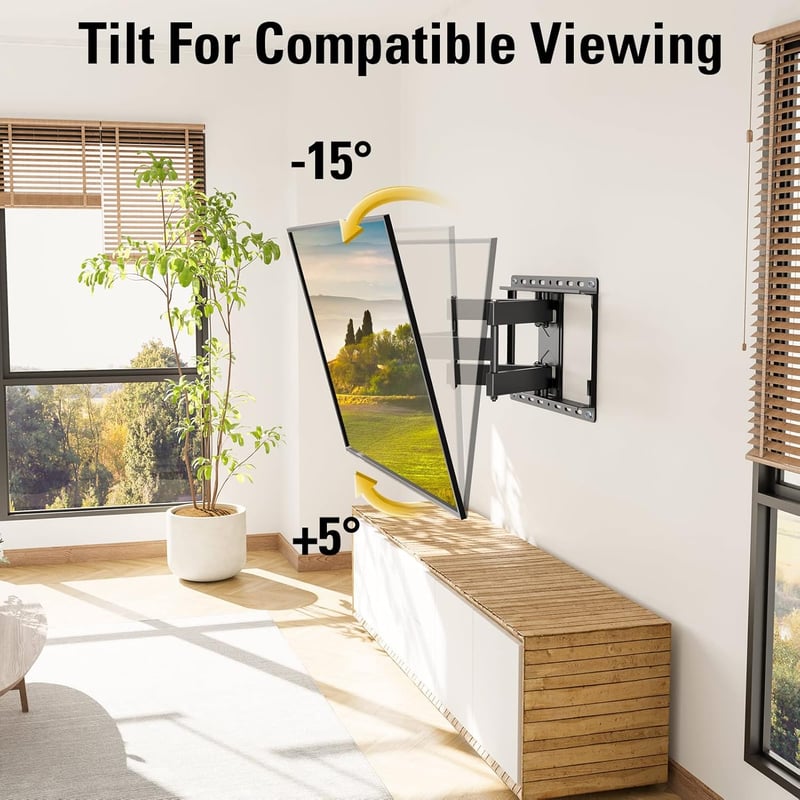 Full Motion TV Wall Mount for 32-65 Inch TVs, Swivel & Tilt
