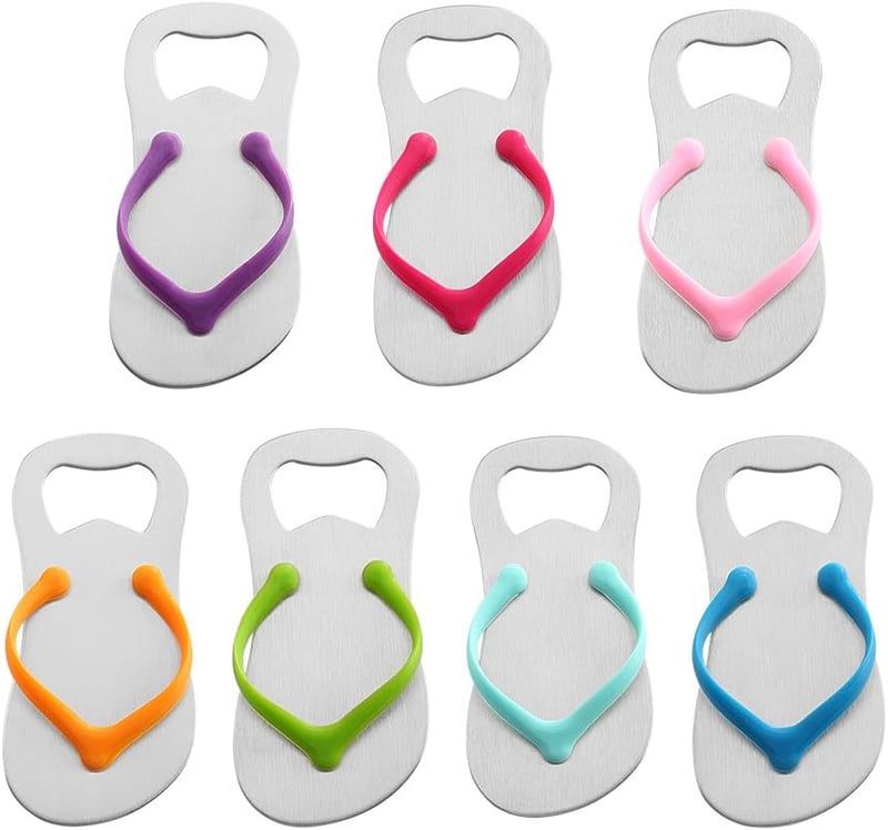 Flip-Flop Bottle Openers Set with Gift Wrap – 7 Pack