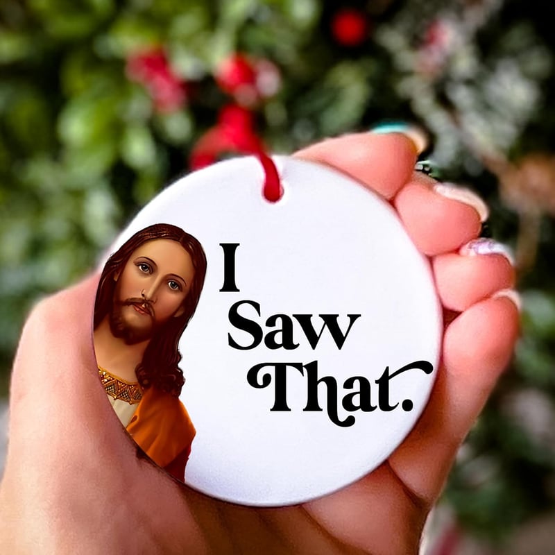 Funny Jesus Ornament for Christmas - Unique Stocking Stuffer