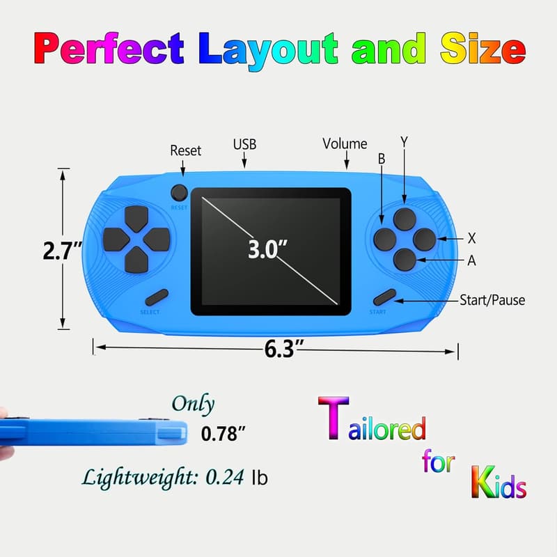 Handheld 16-Bit Retro Game Console for Kids & Adults