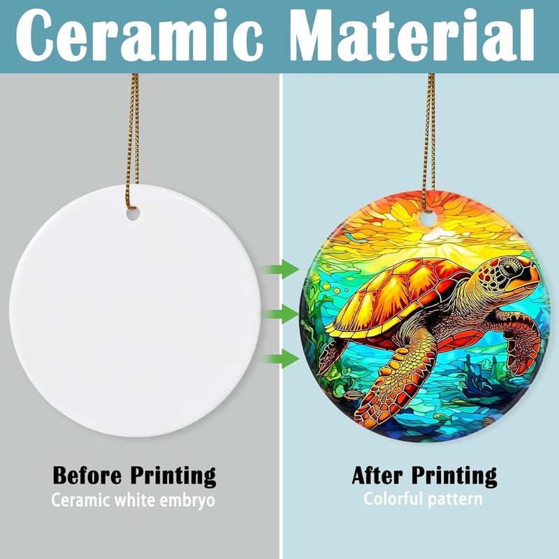Sea Turtle Ceramic Ornament - Holiday Keepsake Gift