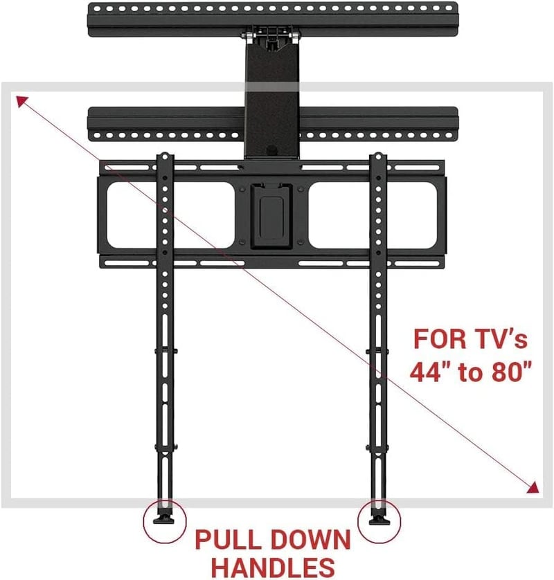 Above Fireplace Pull Down TV Mount for 44