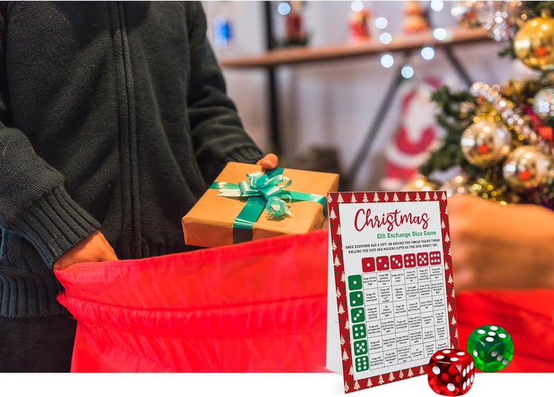Christmas Exchange Dice Game with Instruction Sign & 2 Dice