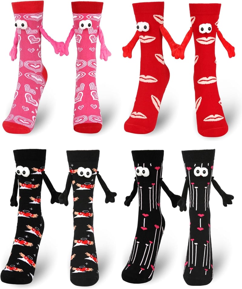 Couples' Funny Magnetic Holding Hands Socks for Gifts