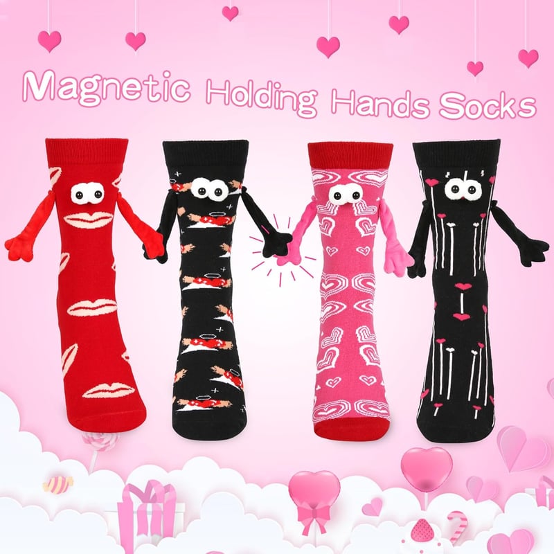 Couples' Funny Magnetic Holding Hands Socks for Gifts