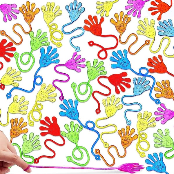 Kids' Party Favors Set - 48 Glitter Sticky Hands Toys
