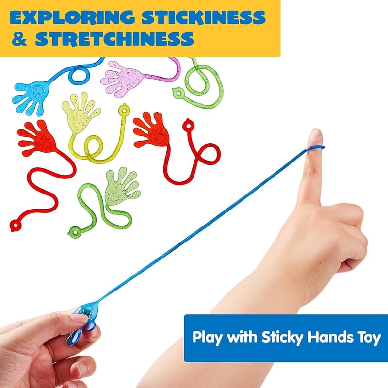 Kids' Party Favors Set - 48 Glitter Sticky Hands Toys