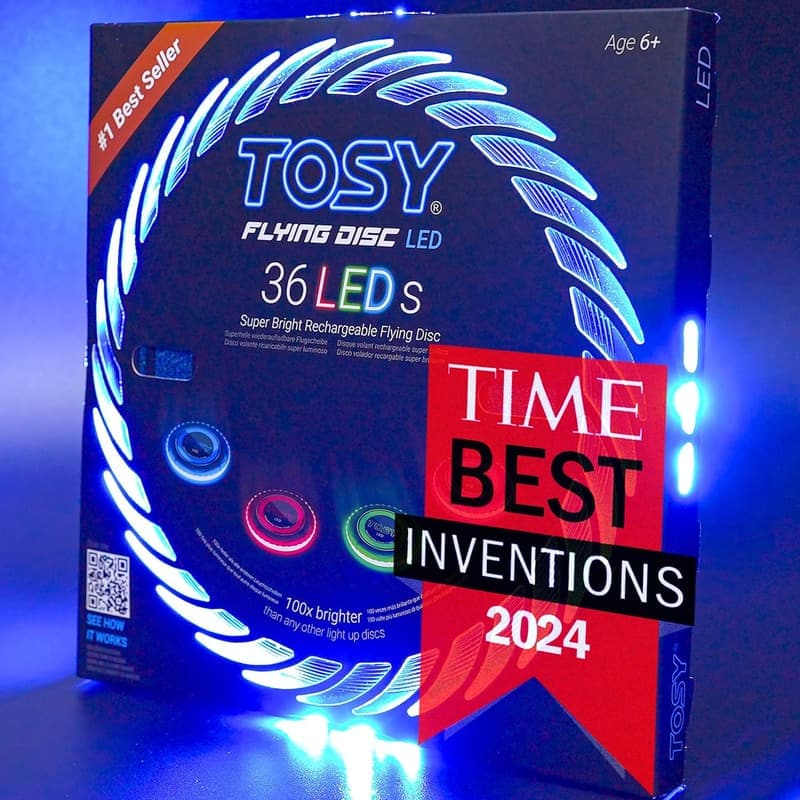 TOSY LED Flying Disc - Bright, Rechargeable & Waterproof