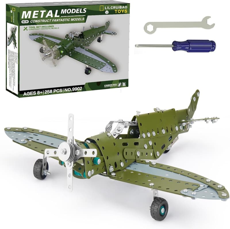 STEM Airplane Model Kit - 258-Piece Building Set for Kids 8-14