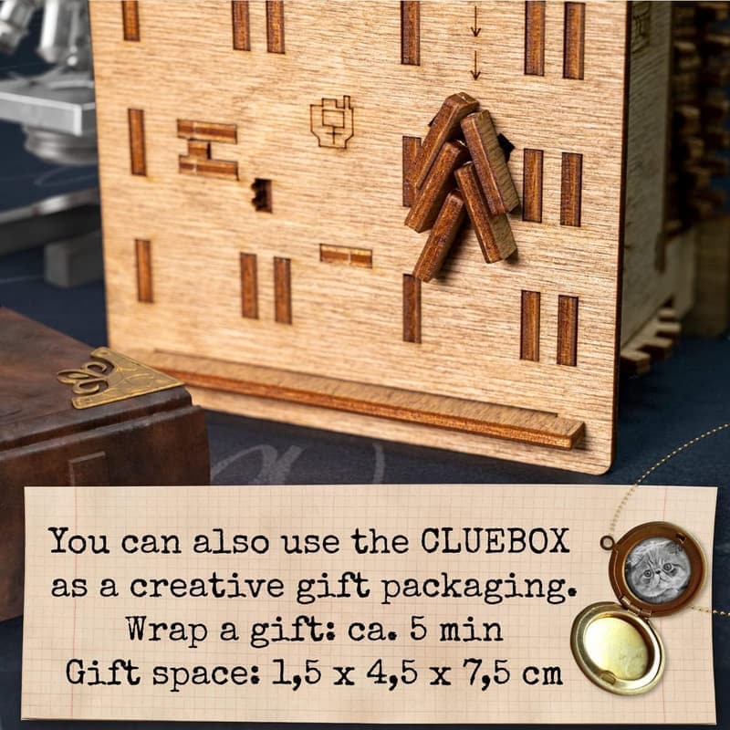Schrödinger's Cat 3D Wooden Puzzle Box - Escape Room Game