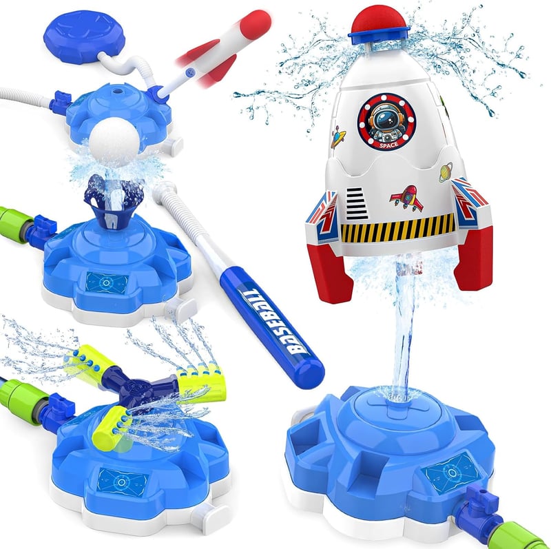 DIY Outdoor Water Sprinkler Rocket Launcher Toy for Kids