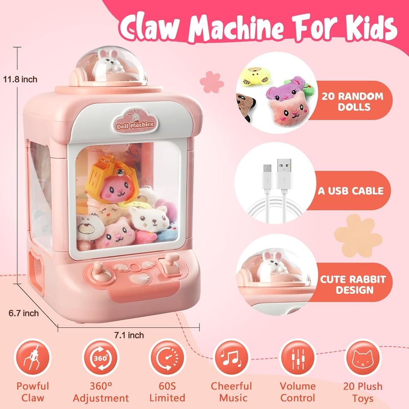 Kids' Claw Machine Arcade Game with Lights & Sounds