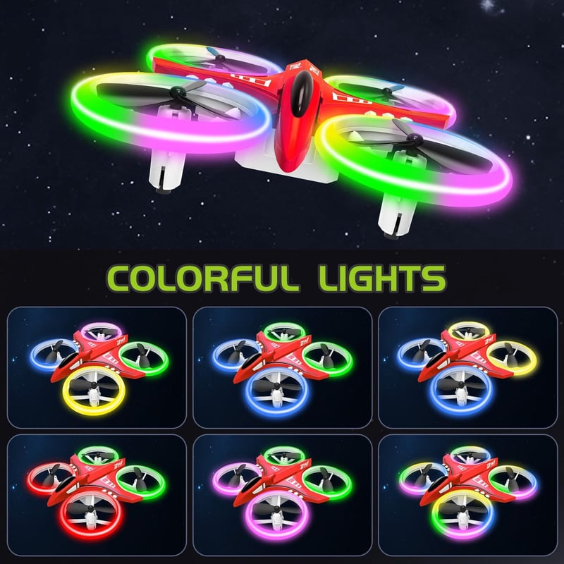 Mini Drone for Kids - 4.9 Inch LED Remote Control Quadcopter