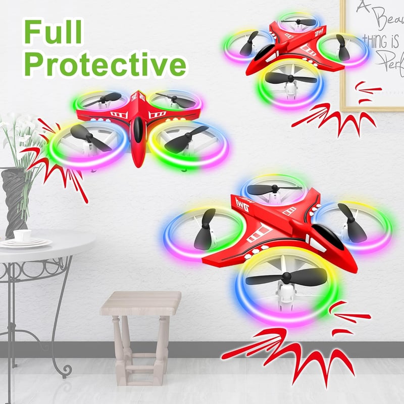 Mini Drone for Kids - 4.9 Inch LED Remote Control Quadcopter