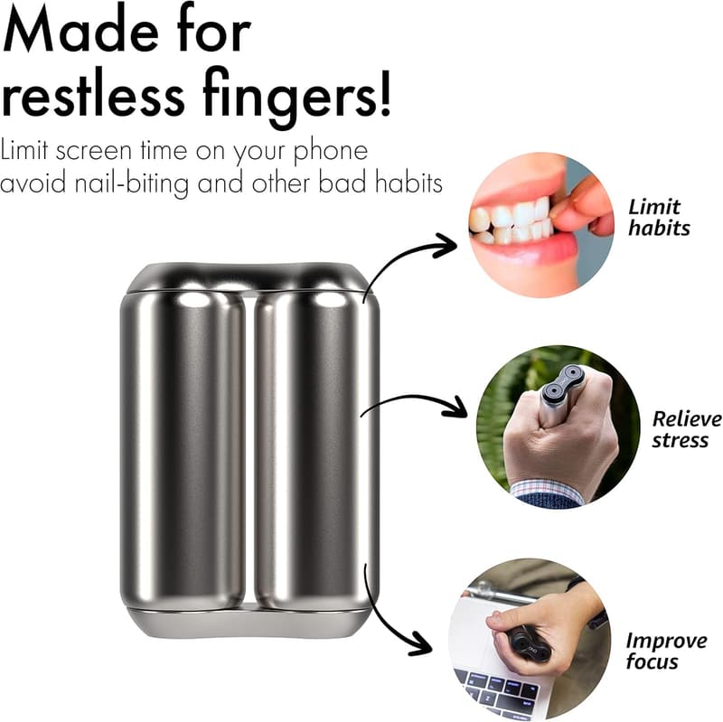 Stress Relief Handheld Fidget Toy - Portable Stainless Steel
