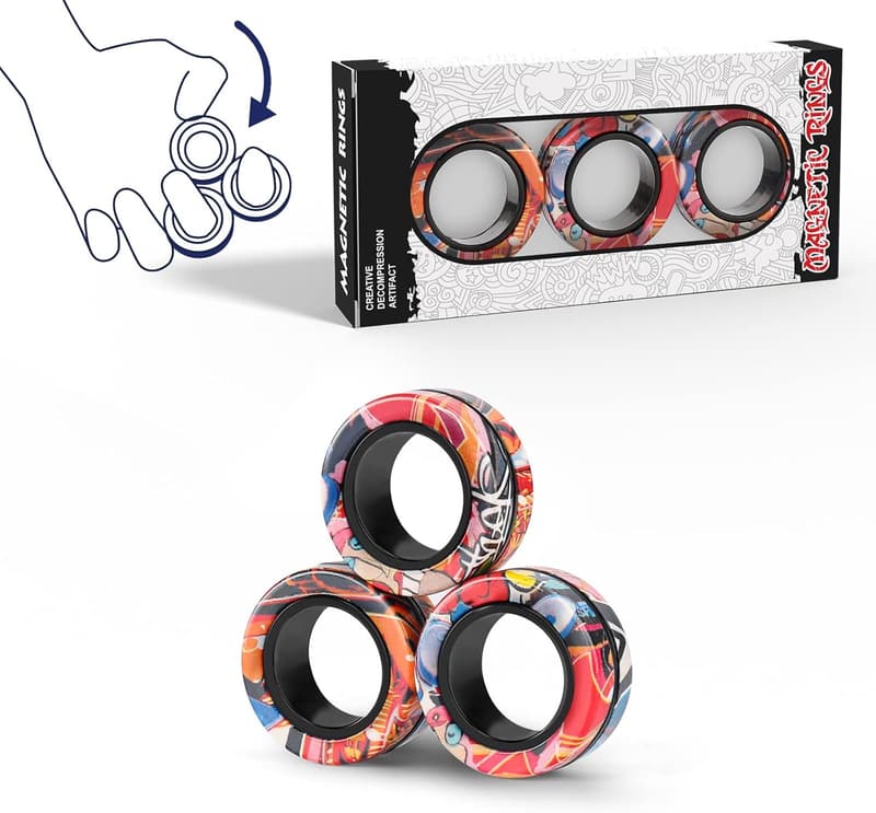 Fidget Ring Set for Anxiety Relief - Adult & Kids