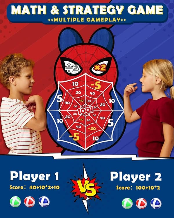 Carnival Spider Dart Board Set - Indoor/Outdoor Game for Ages 3+