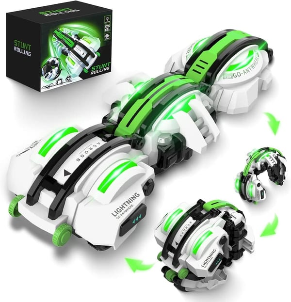 LED RC Car with 360° Roll - Birthday Gift for Kids 7-12