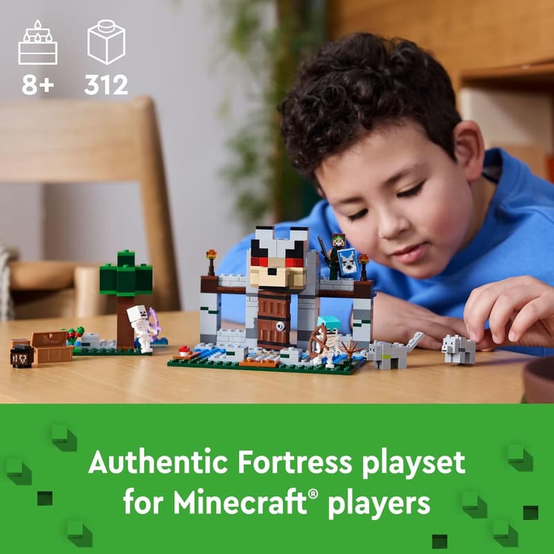 LEGO Minecraft The Wolf Stronghold Castle Set for Ages 8+