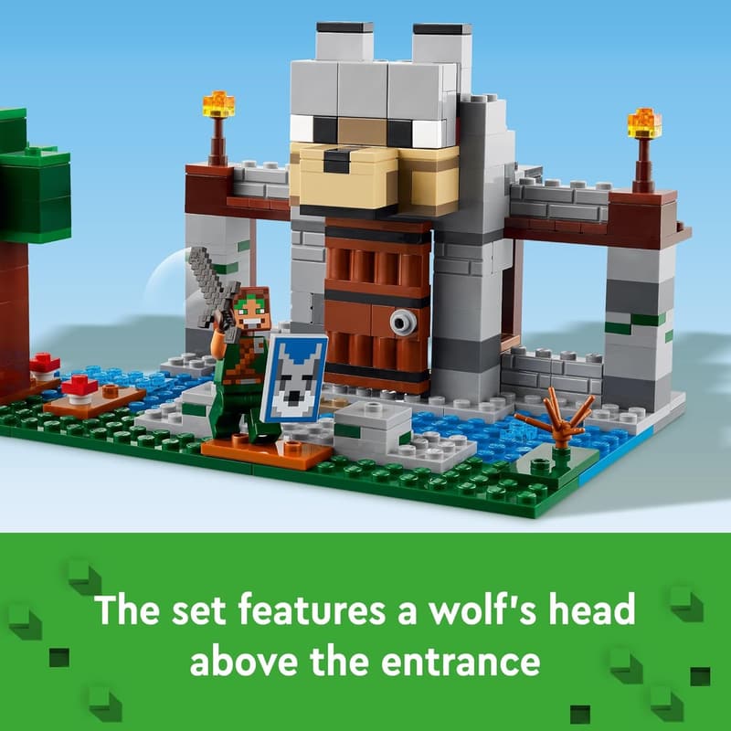 LEGO Minecraft The Wolf Stronghold Castle Set for Ages 8+