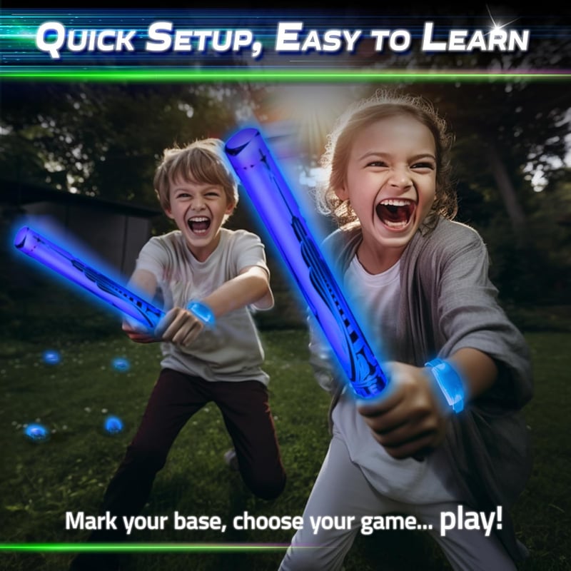 Glow Battle Sword Game - Family Pack for 2-8 Players, Ages 8+
