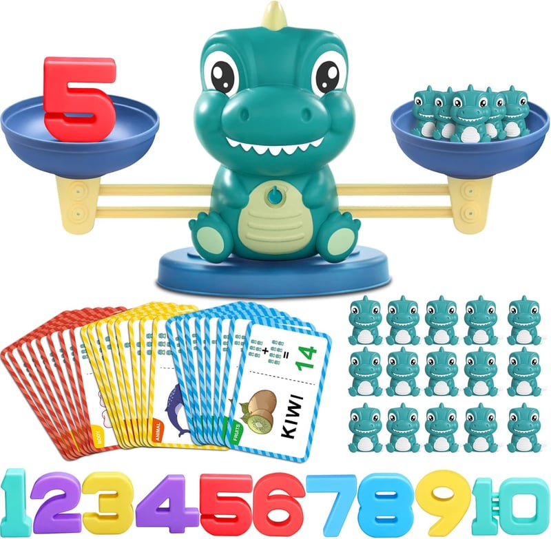 Montessori Dinosaur Math Balance Toy - Educational Gift for Kids