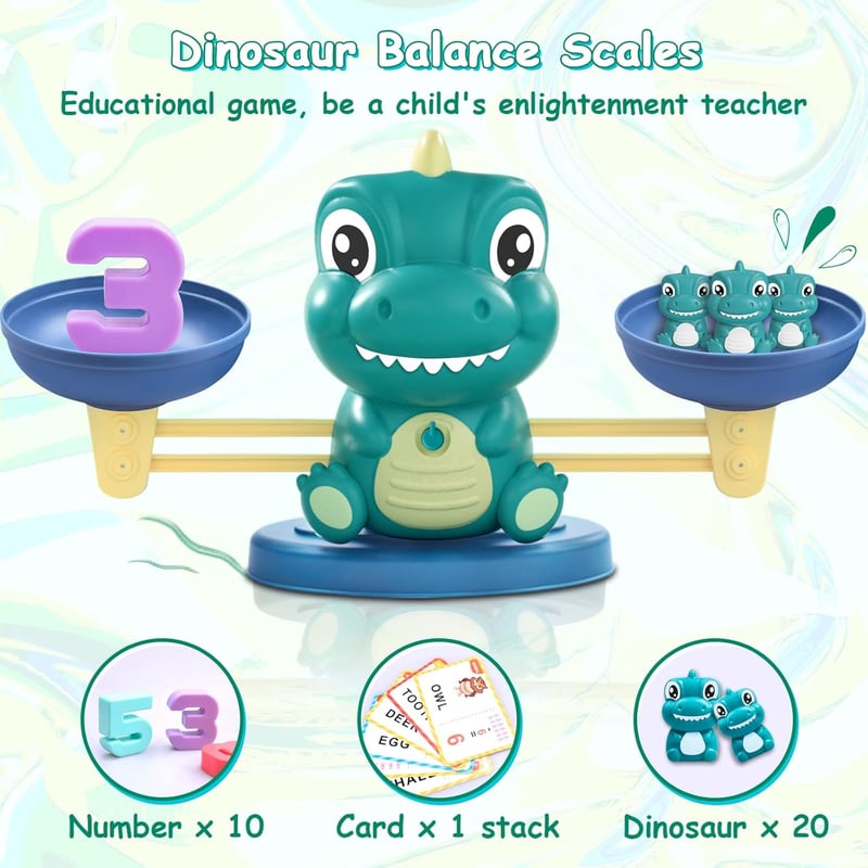 Montessori Dinosaur Math Balance Toy - Educational Gift for Kids