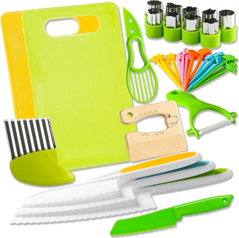 Montessori Kids Knife Set - 40Pcs Cooking Tools for Ages 3-10