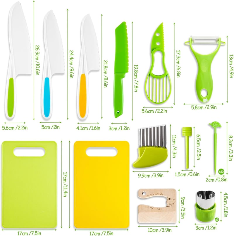 Montessori Kids Knife Set - 40Pcs Cooking Tools for Ages 3-10