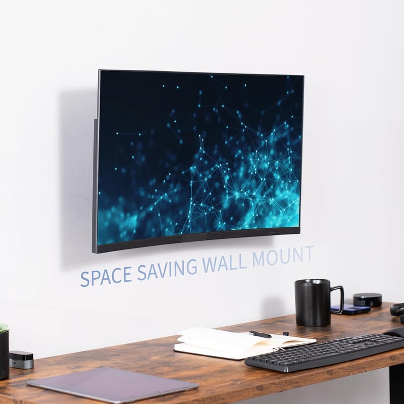 Height Adjustable Single Monitor Wall Mount for Workstations
