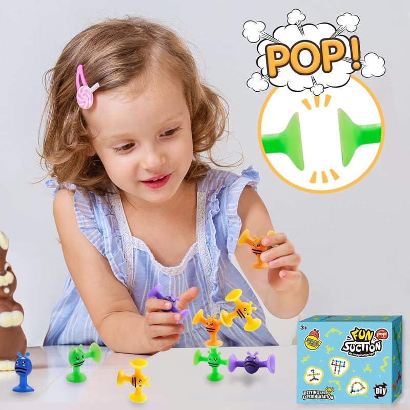40PCS Suction Cup Bath Toys for Ages 3-8, Montessori Sensory Fun