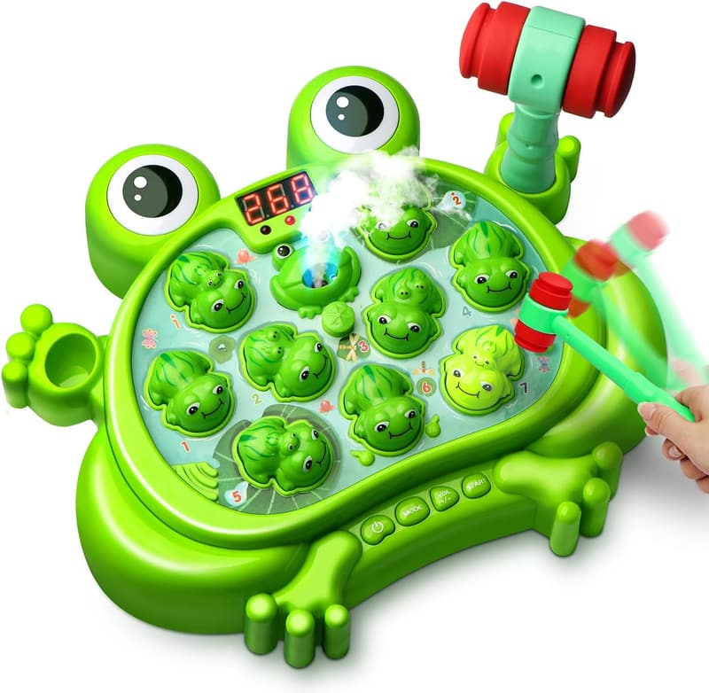 Whack-a-Frog Game for Toddlers, 5 Modes & Light-Up Features
