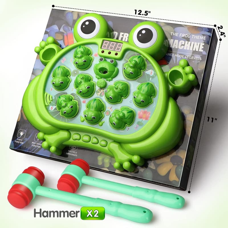 Whack-a-Frog Game for Toddlers, 5 Modes & Light-Up Features