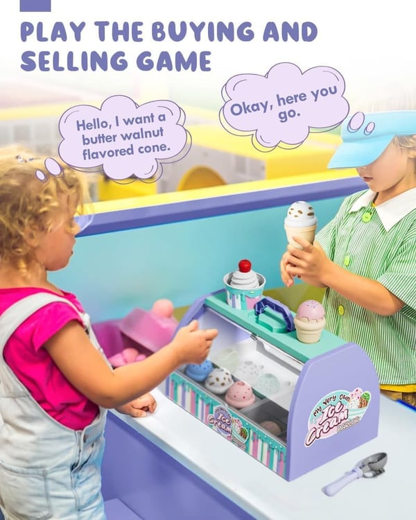 Ice Cream Playset for Toddlers 3-6 Years - Fun Gift for Kids