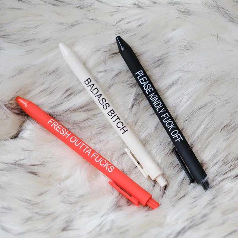 Funny Adult Ballpoint Pen Set - 11 Premium Cuss Word Pens