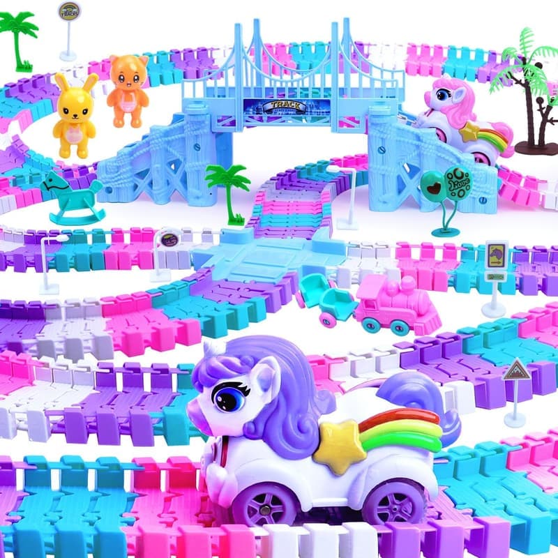 Magic Bendable Race Track Set with Unicorn Cars - Toddler Gift