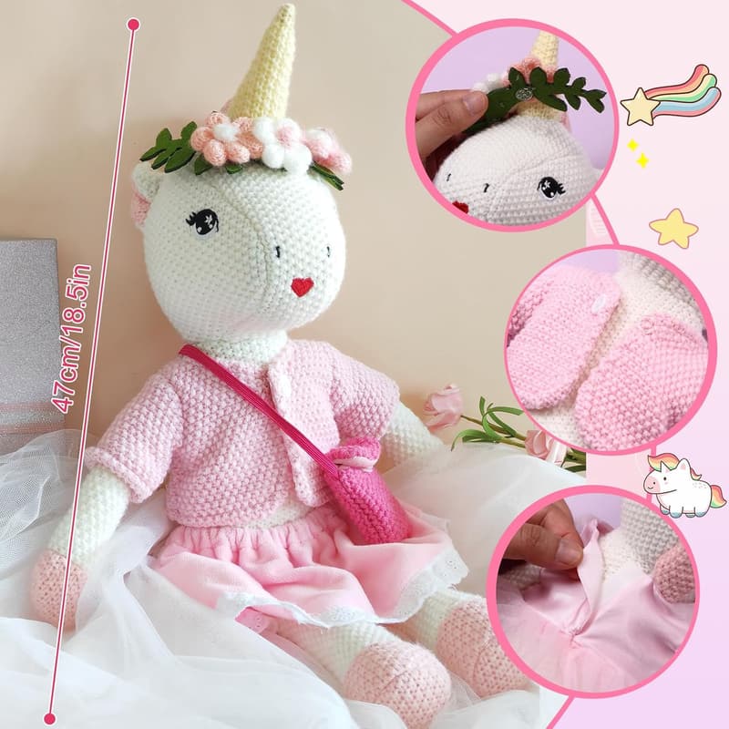Ballerina Unicorn Doll Set with Plush Bag & Accessories for Girls