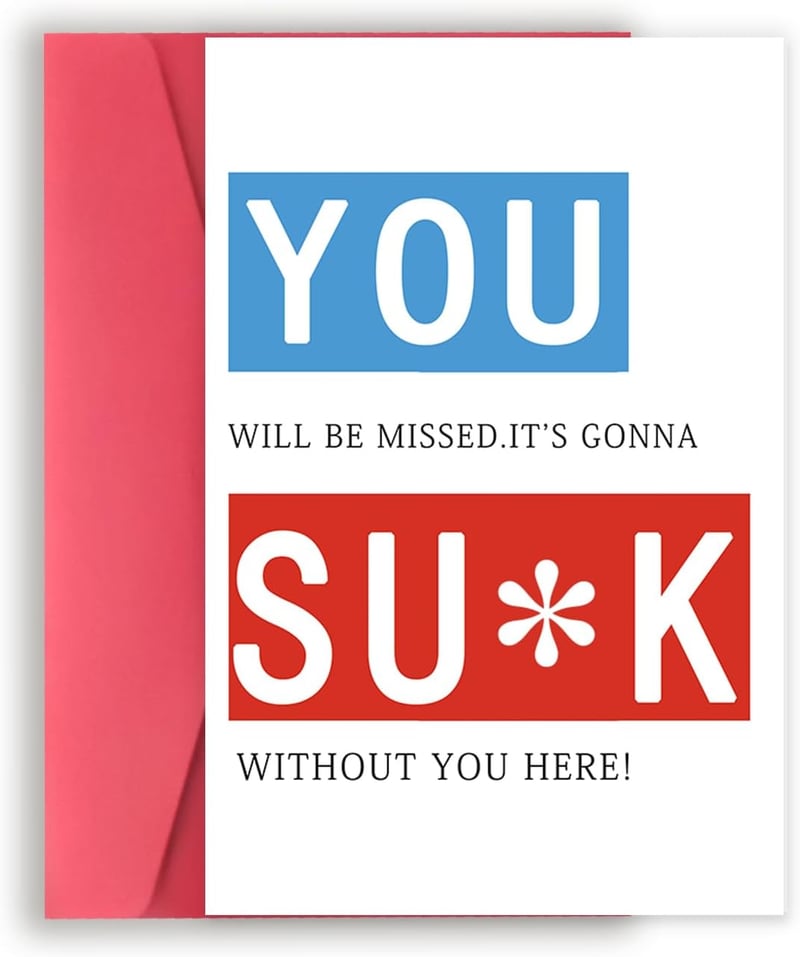 Funny Sarcasm Farewell Card for Coworkers