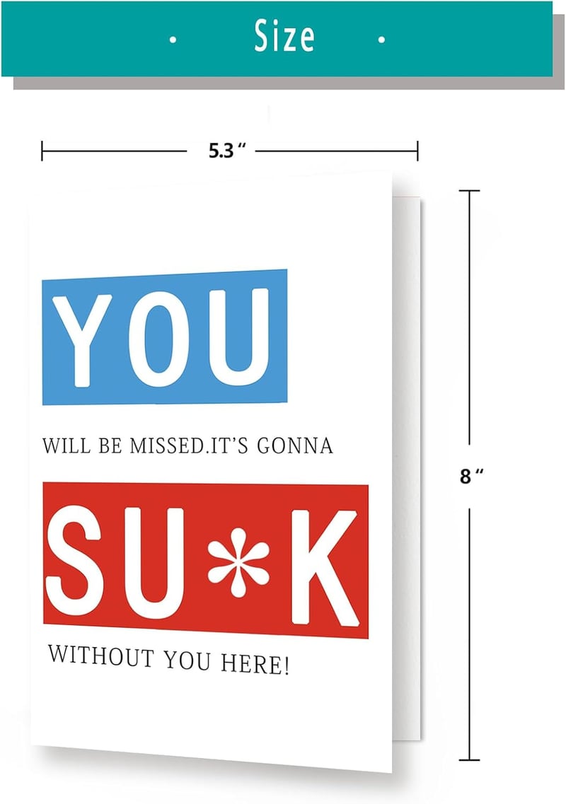 Funny Sarcasm Farewell Card for Coworkers