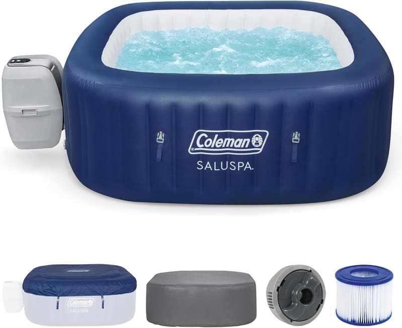 Portable 4-6 Person Inflatable Hot Tub with 140 Jets