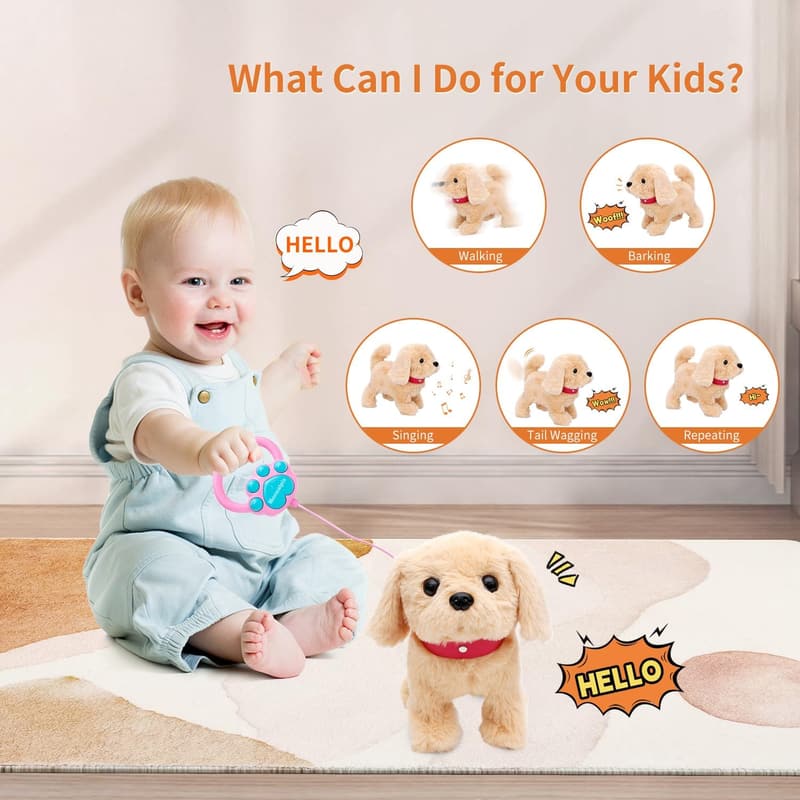 Interactive Golden Retriever Plush Toy for Toddlers 2+