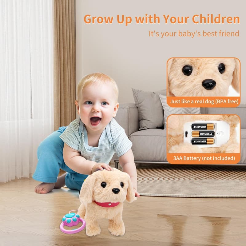 Interactive Golden Retriever Plush Toy for Toddlers 2+